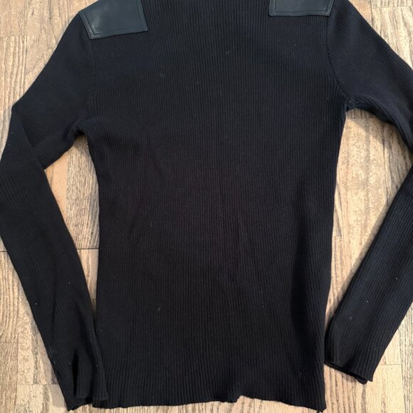 Ralph Lauren Jeans Company Women Black Sweater w leather accents S - Picture 7 of 7